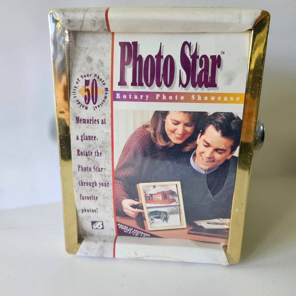Vtg Byers‎ Photo Star Rotary Photo Showcase Holds 50 Pictures NEW Black and Gold